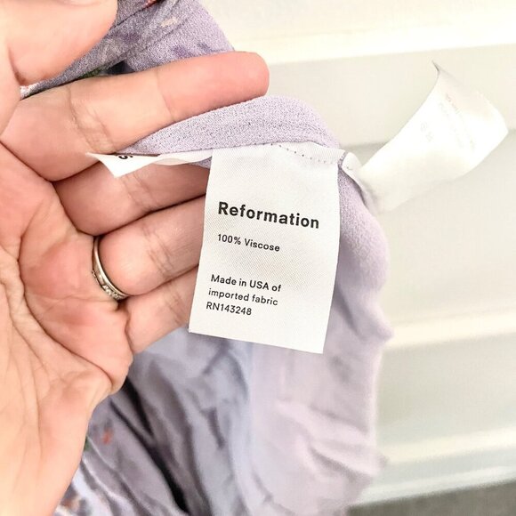 Reformation Carina Midi Wrap Dress Purple Floral Yvette Size XS - Picture 5 of 7